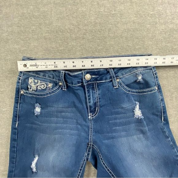 ND Weekend Womens Embroidered Distresse Straight Leg Denim Jeans Size 8 - Picture 9 of 14